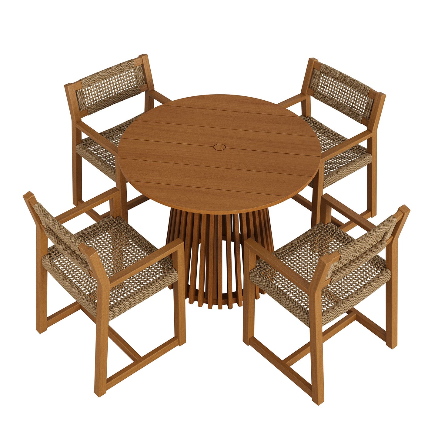 Reed 5-Piece Outdoor Patio Teak Wood Dining Set by Modway EEI-7701