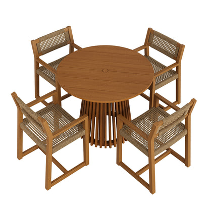 Reed 5-Piece Outdoor Patio Teak Wood Dining Set by Modway EEI-7701