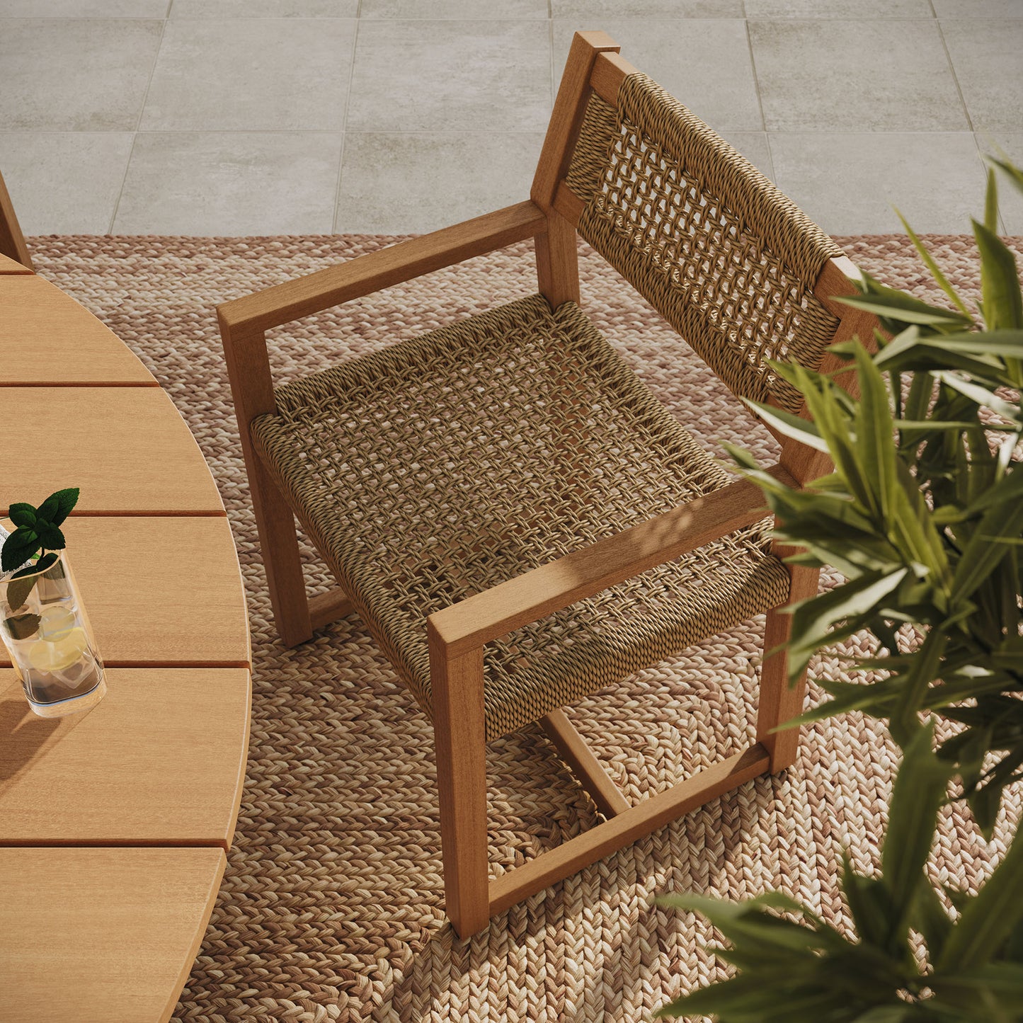Reed 5-Piece Outdoor Patio Teak Wood Dining Set by Modway EEI-7701