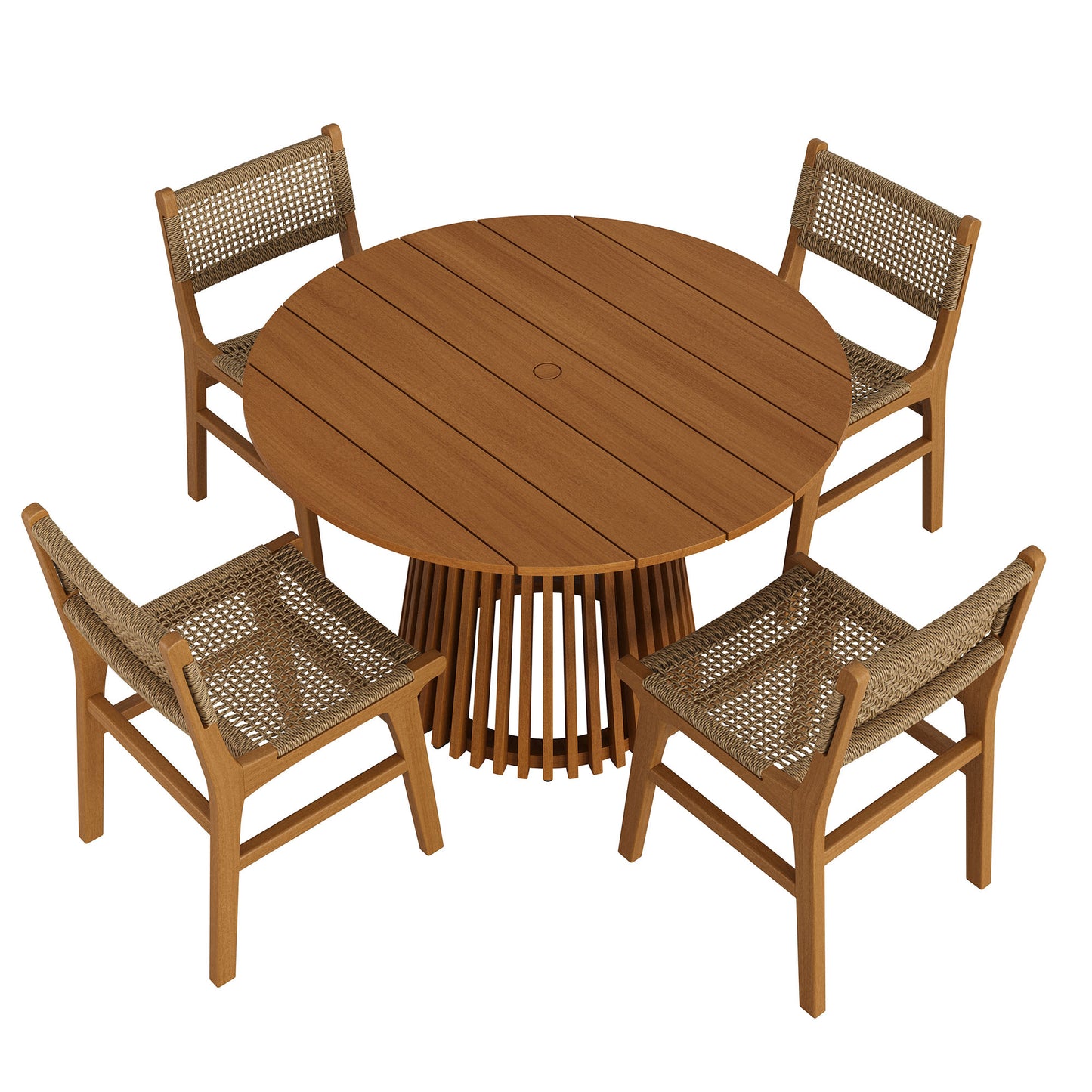Rowe 5-Piece Outdoor Patio Teak Wood Dining Set by Modway EEI-7702