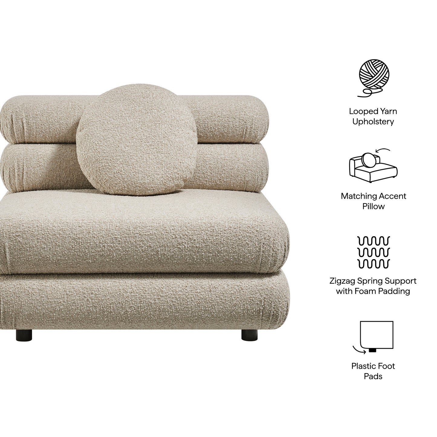 Jubilee Upholstered Modular Armless Chair by Modway EEI-7708
