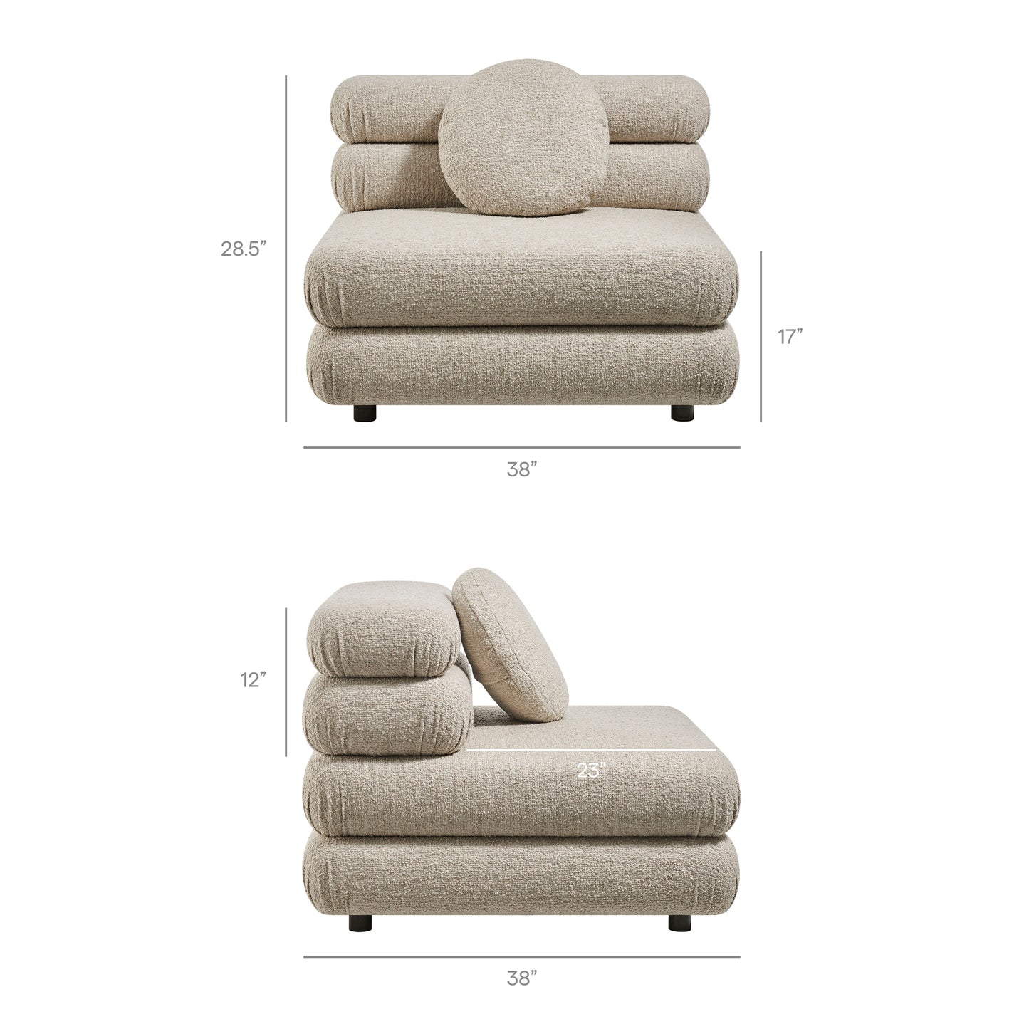 Jubilee Upholstered Modular Armless Chair by Modway EEI-7708