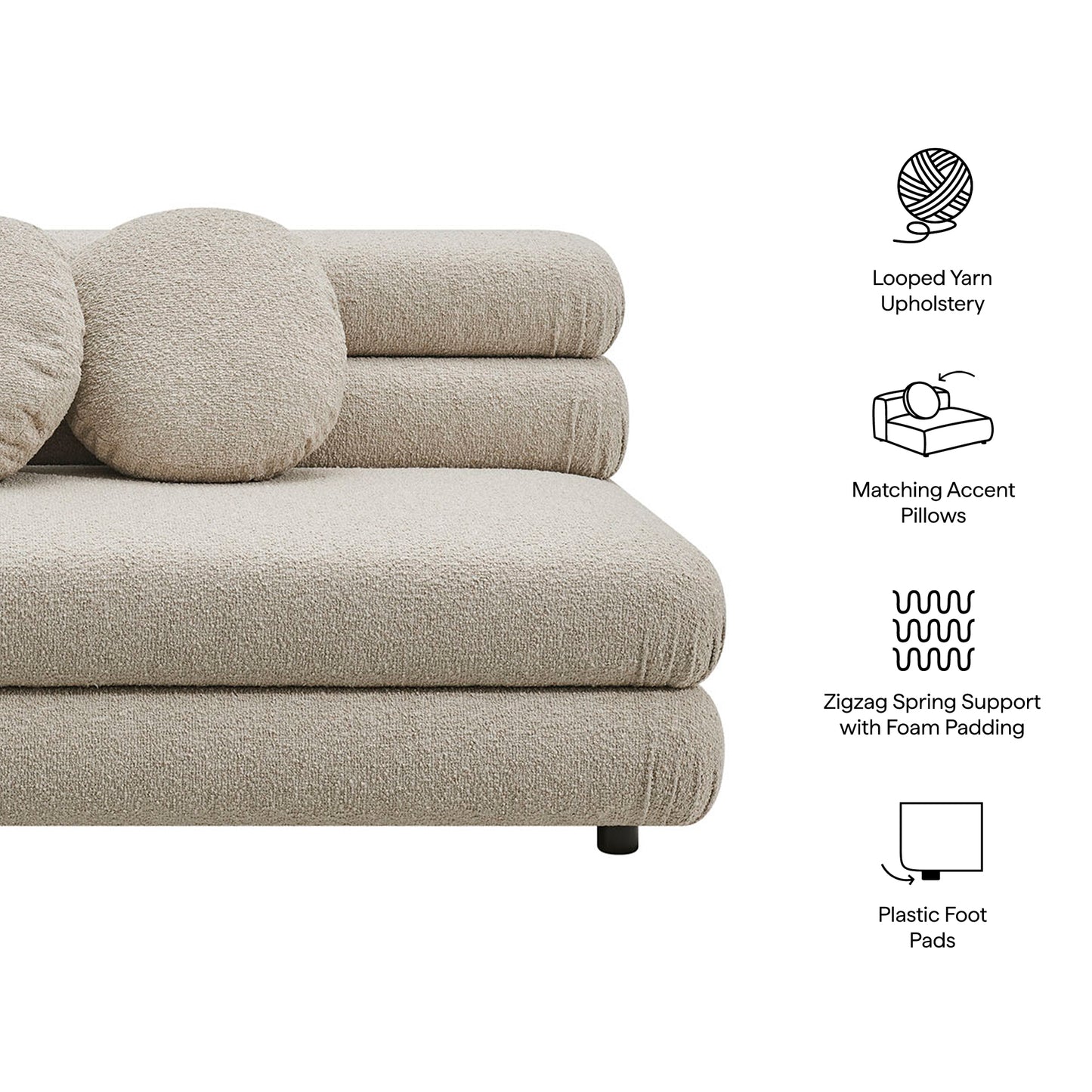 Jubilee Upholstered Modular Armless Loveseat by Modway EEI-7709