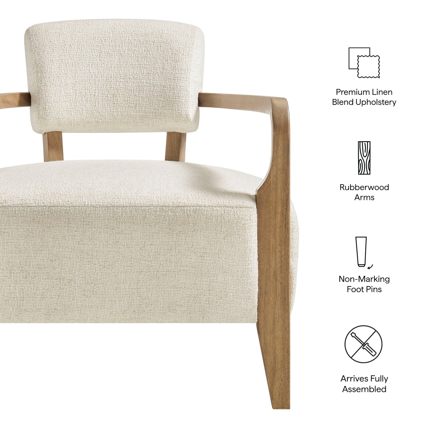 Zinnia Linen Blend Accent Chair by Modway EEI-7718