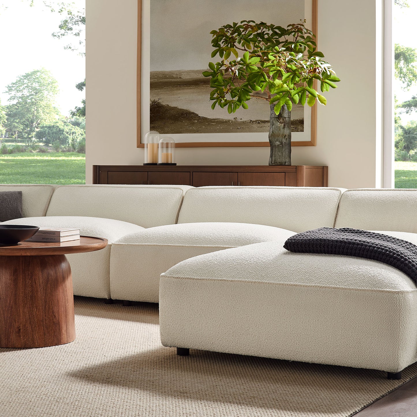 Auren 6 Piece Lattice Bouclé Upholstered Modular Sectional by Modway EEI-7723