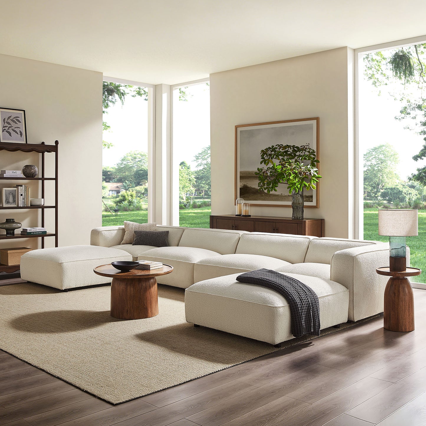 Auren 6 Piece Lattice Bouclé Upholstered Modular Sectional by Modway EEI-7723