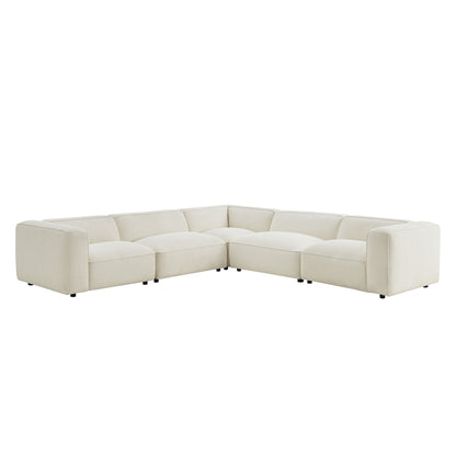 Auren 5 Piece Lattice Bouclé Upholstered Modular Corner Sectional by Modway EEI-7724