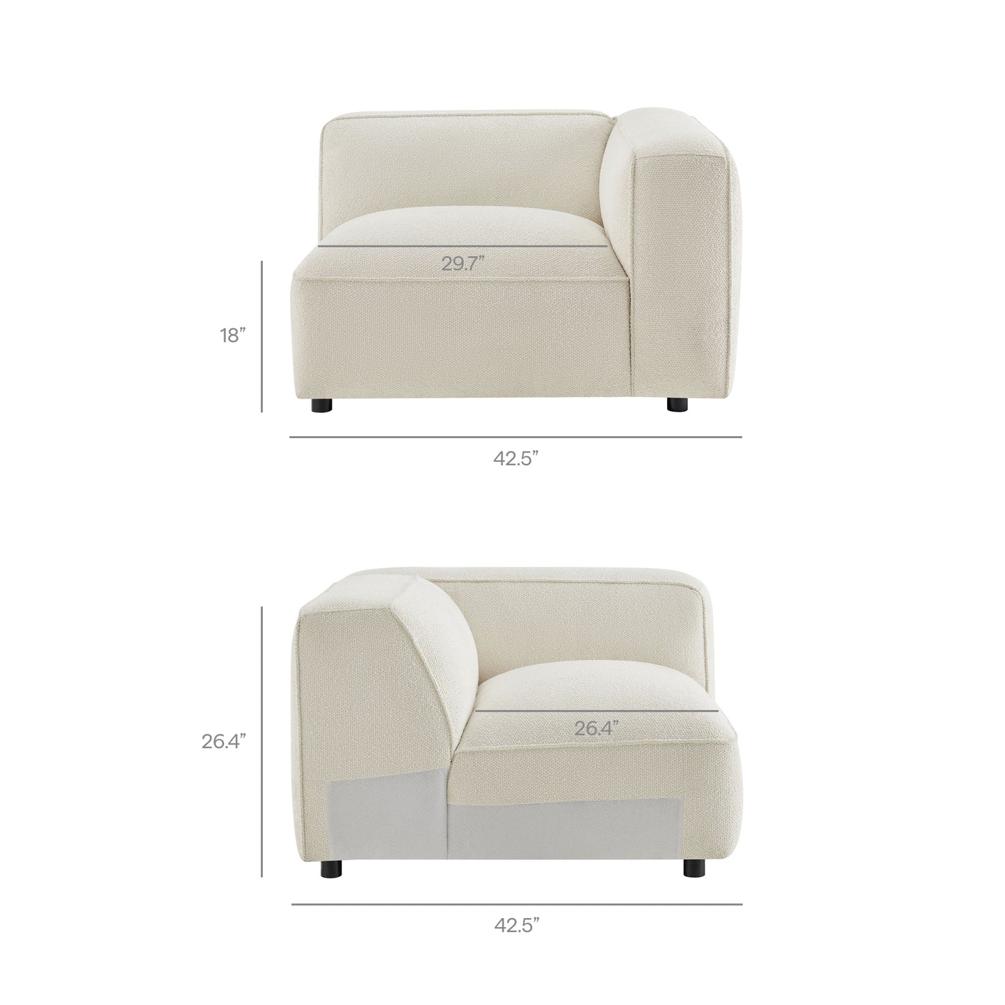 Auren 5 Piece Lattice Bouclé Upholstered Modular Corner Sectional by Modway EEI-7724