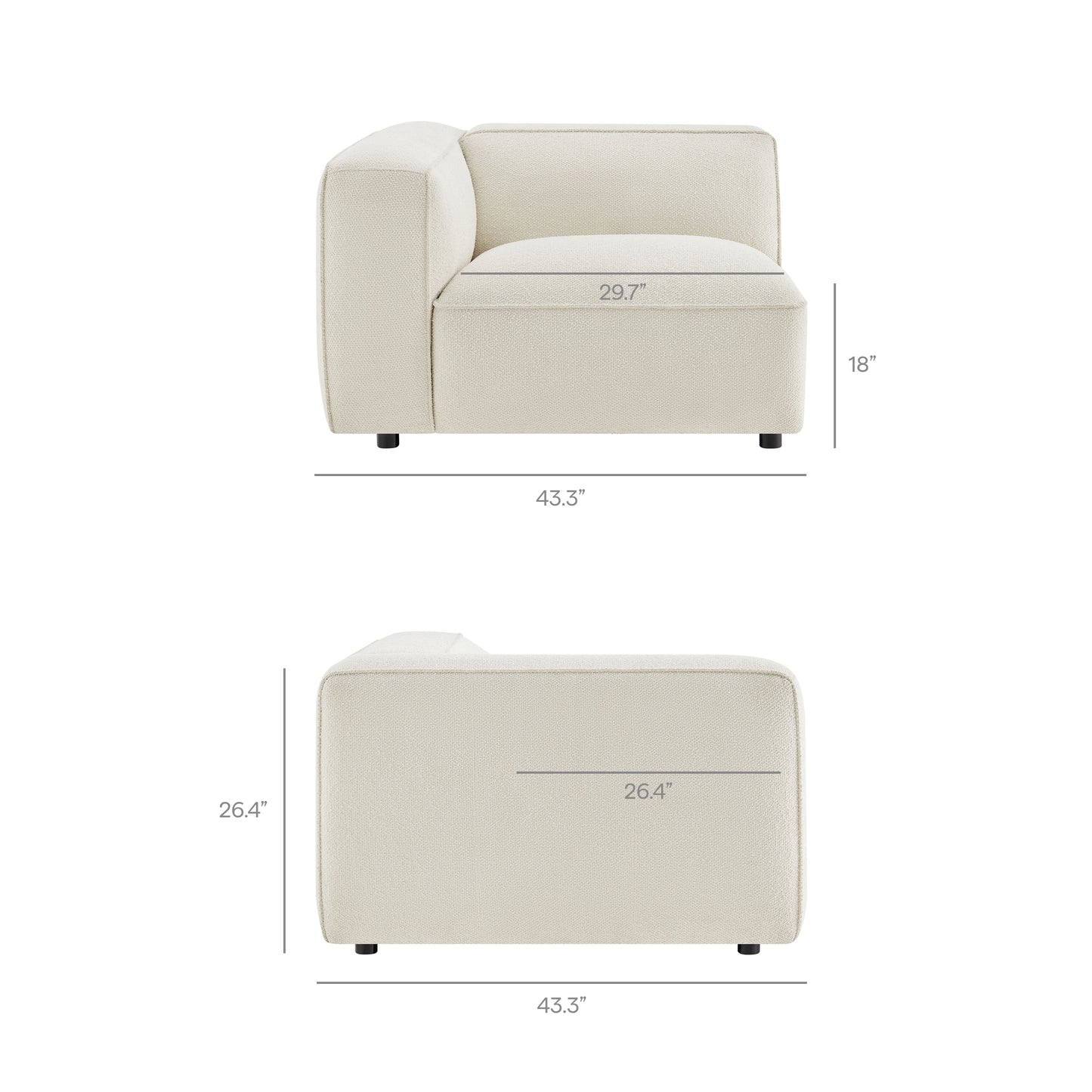 Auren 5 Piece Lattice Bouclé Upholstered Modular Corner Sectional by Modway EEI-7724
