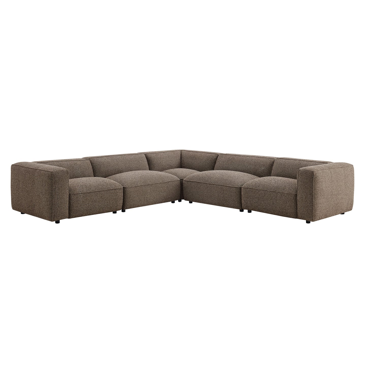 Auren 5 Piece Lattice Bouclé Upholstered Modular Corner Sectional by Modway EEI-7724