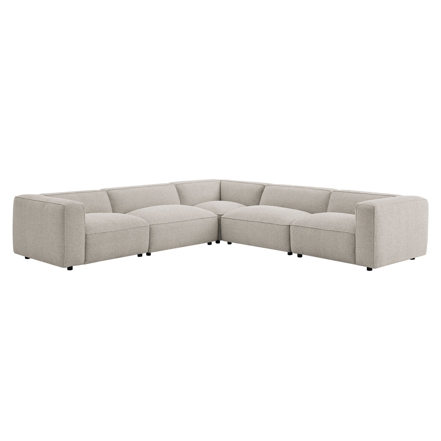 Auren 5 Piece Lattice Bouclé Upholstered Modular Corner Sectional by Modway EEI-7724