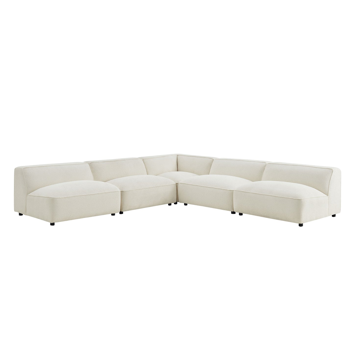 Auren 5 Piece Lattice Bouclé Upholstered Modular Corner Sectional by Modway EEI-7725