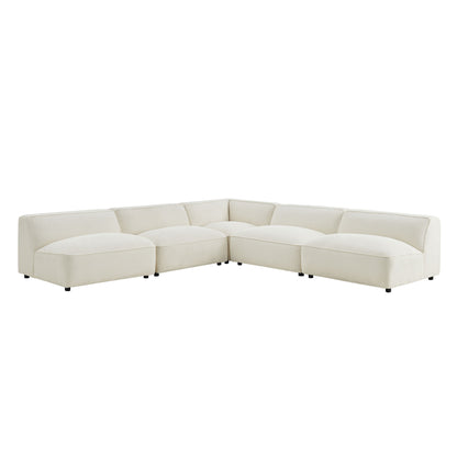 Auren 5 Piece Lattice Bouclé Upholstered Modular Corner Sectional by Modway EEI-7725