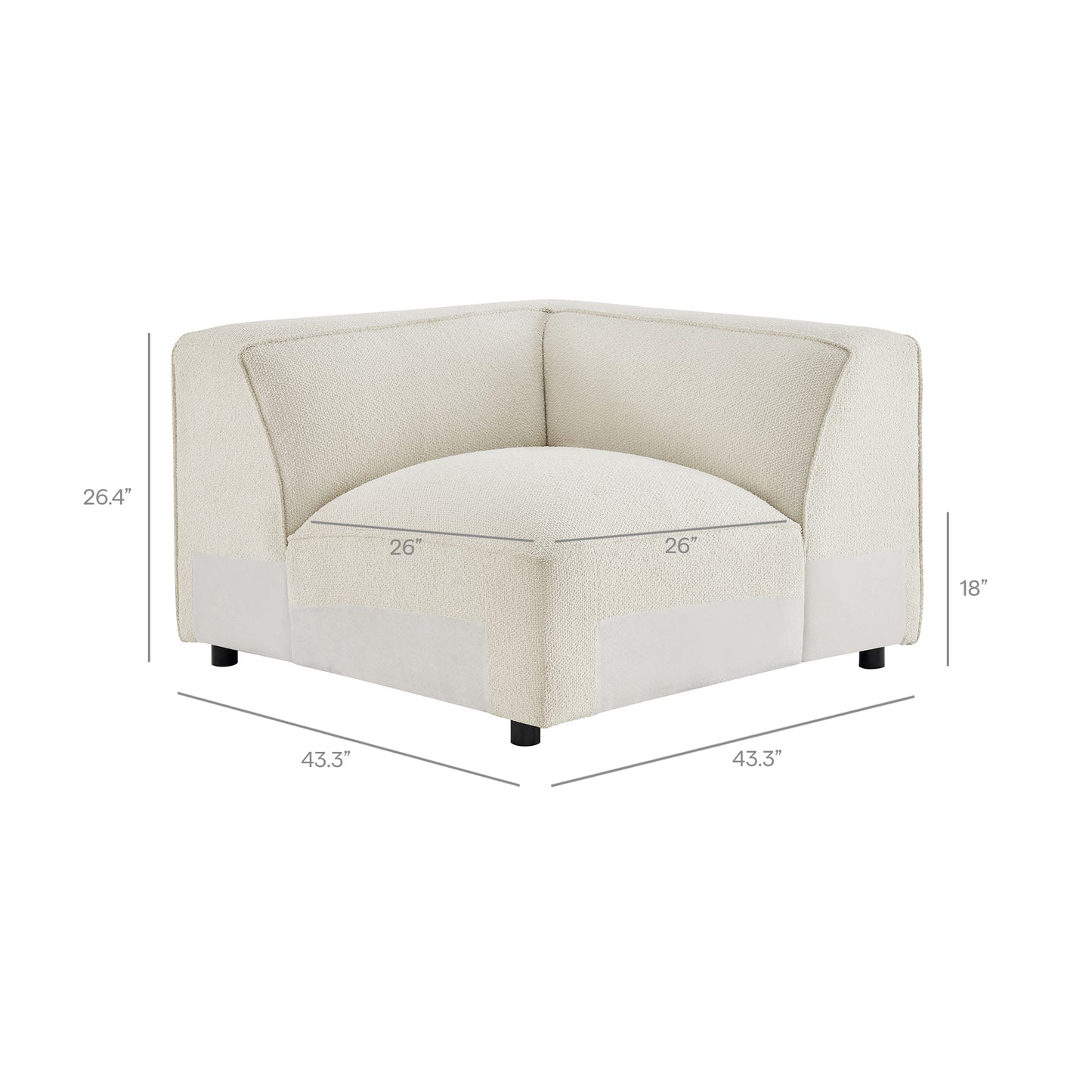 Auren 5 Piece Lattice Bouclé Upholstered Modular Corner Sectional by Modway EEI-7725