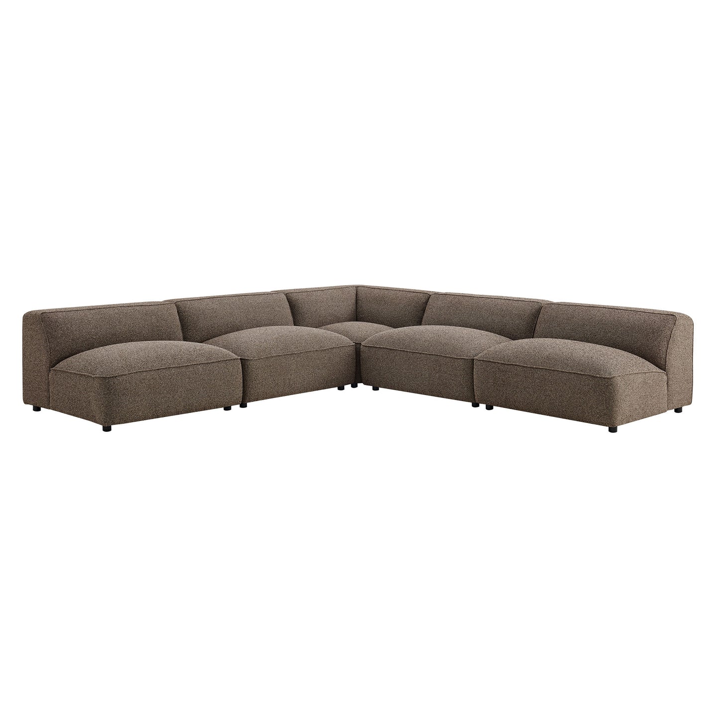Auren 5 Piece Lattice Bouclé Upholstered Modular Corner Sectional by Modway EEI-7725