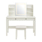 Emmeline Scalloped Makeup Vanity Desk With LED Mirror and Stool by Modway EEI-7726