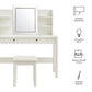 Emmeline Scalloped Makeup Vanity Desk With LED Mirror and Stool by Modway EEI-7726