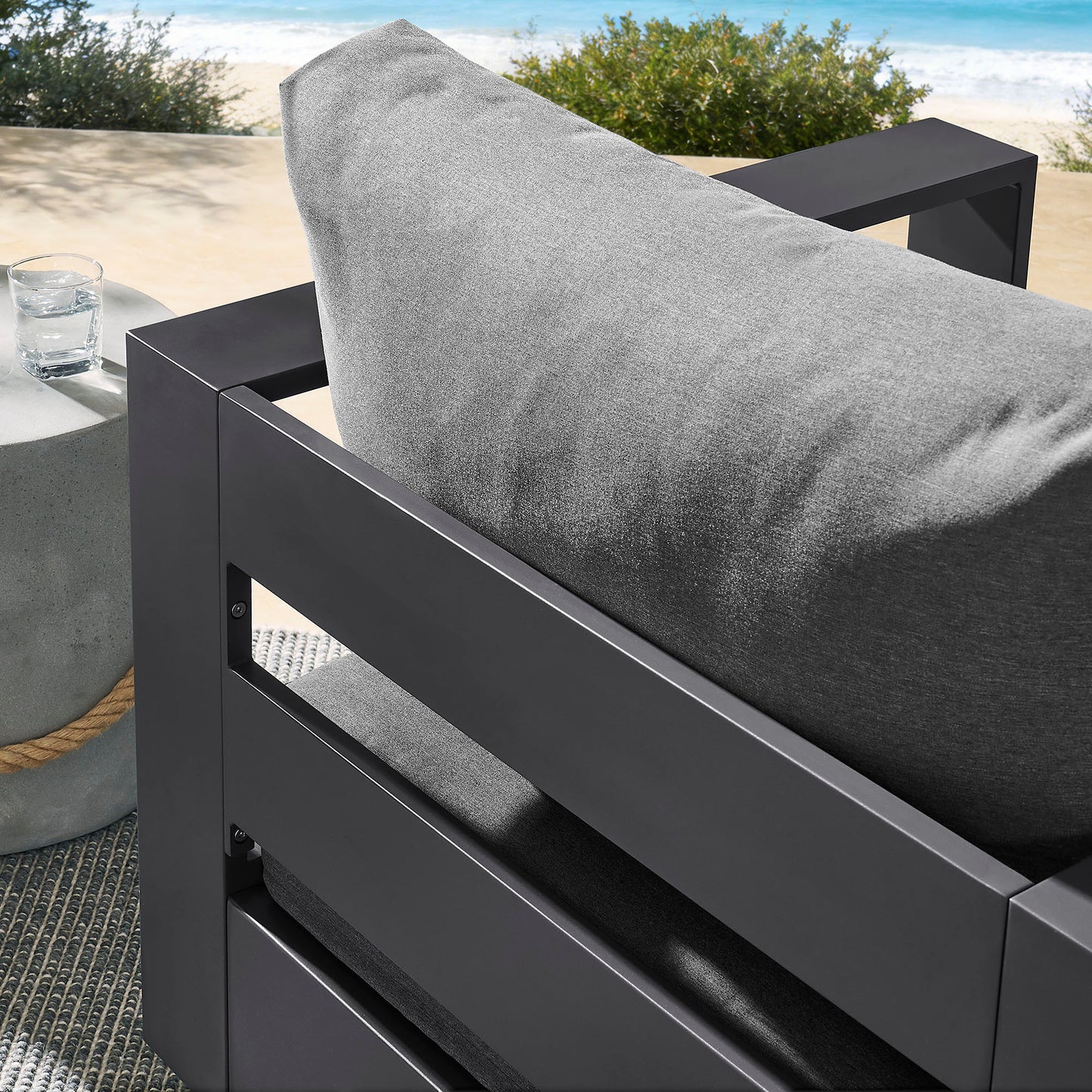 Tahoe Outdoor Patio Powder-Coated Aluminum Swivel Armchair by Modway EEI-7728