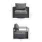 Tahoe Outdoor Patio Powder-Coated Aluminum Swivel Armchair by Modway EEI-7728