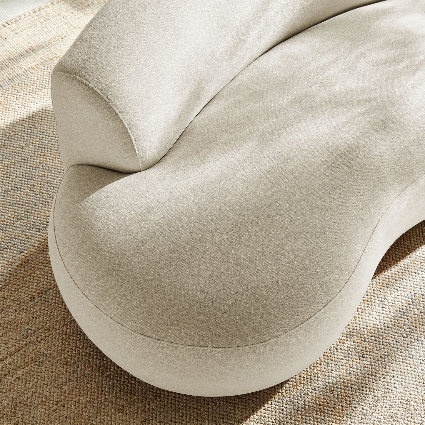 Rialta Curved Left-Arm Slub Weave Fabric Sectional Loveseat by Modway EEI-7736