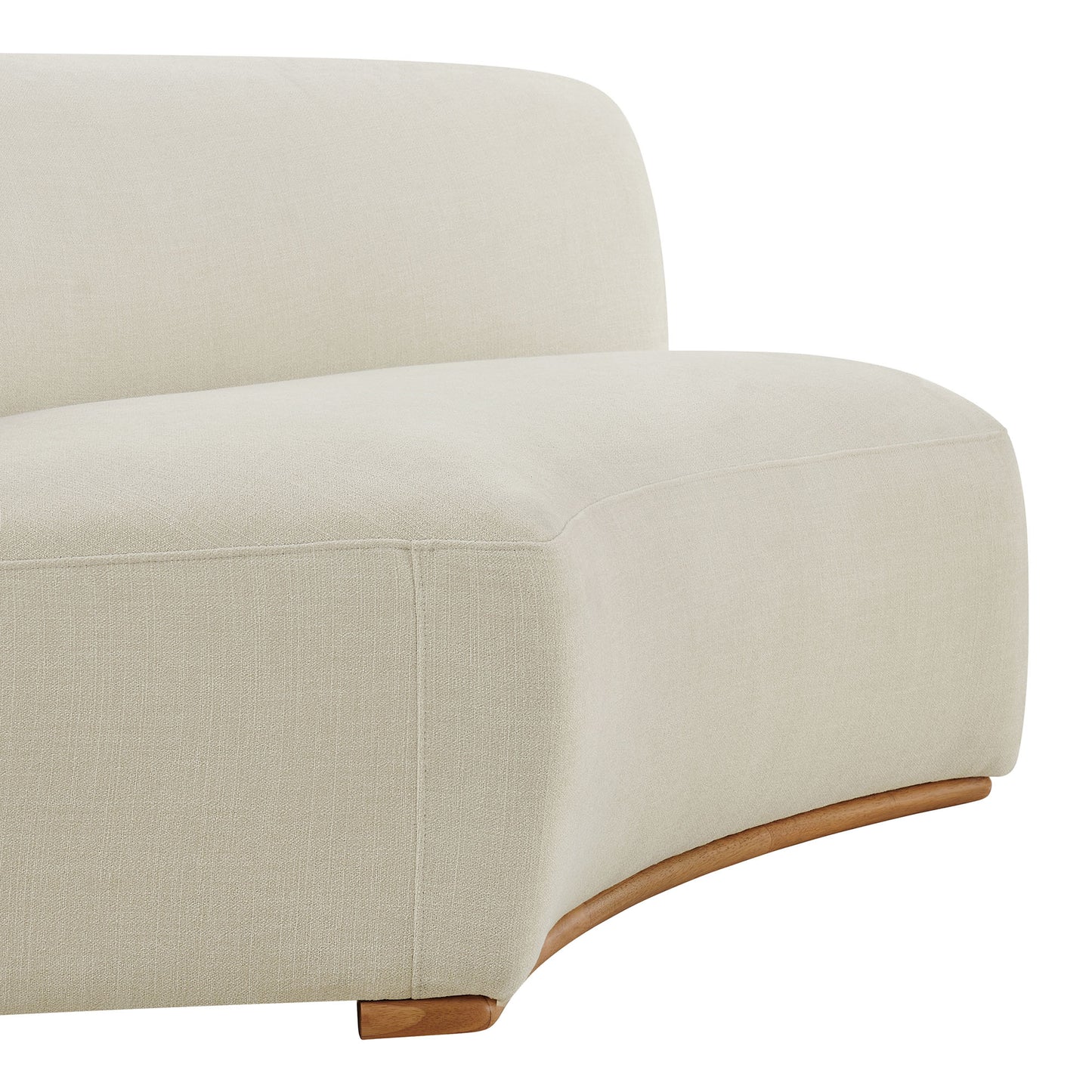 Rialta Curved Armless Slub Weave Fabric Sectional Loveseat by Modway EEI-7737