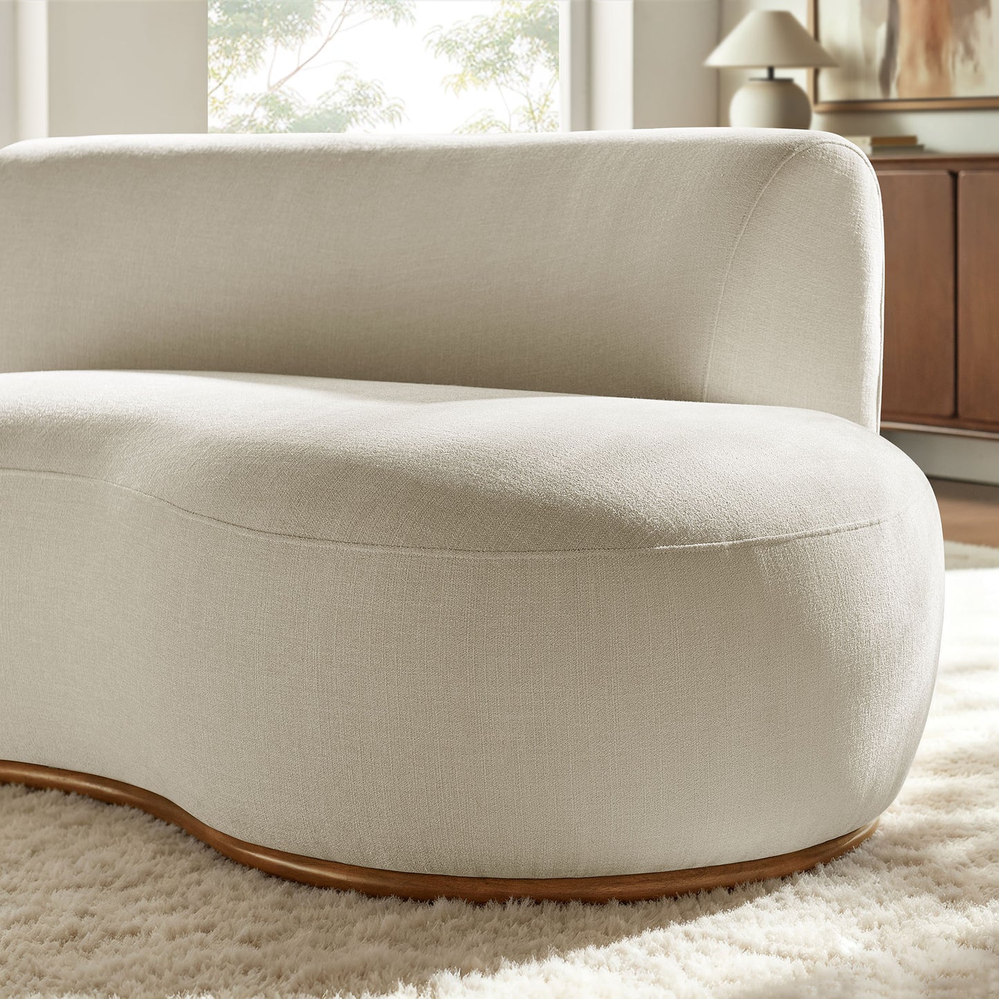 Rialta Curved Right-Arm Slub Weave Fabric Sectional Loveseat by Modway EEI-7738