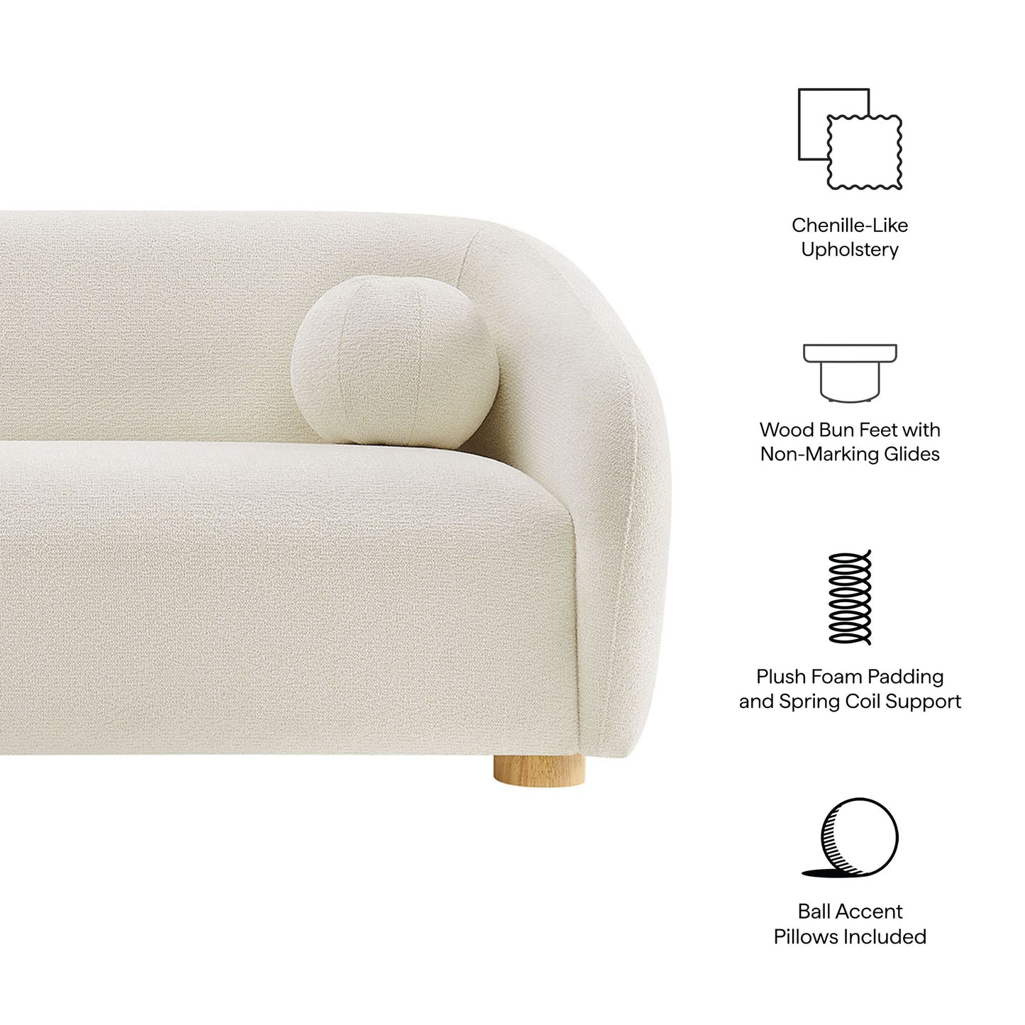 Holland 85" Chenille Fabric Sofa by Modway EEI-7739