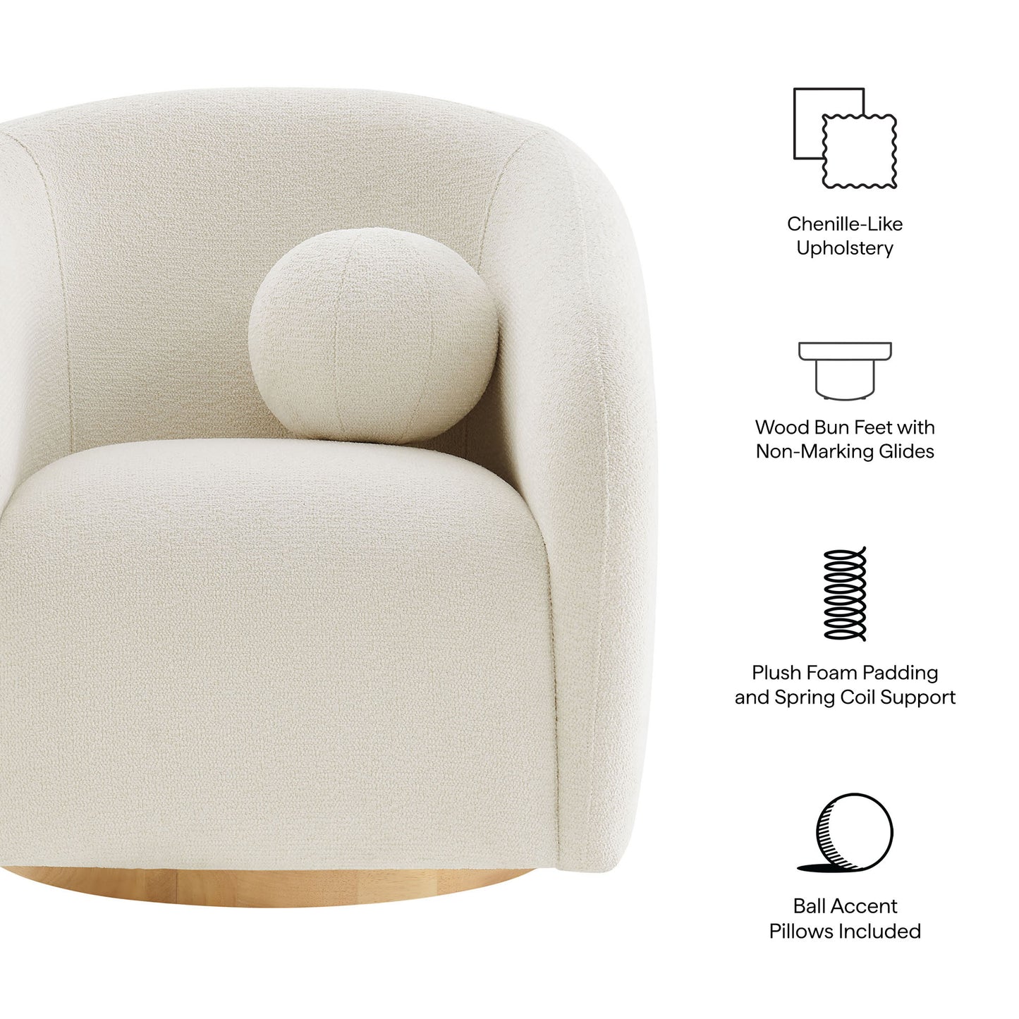 Holland Swivel Chenille Fabric Armchair by Modway EEI-7740