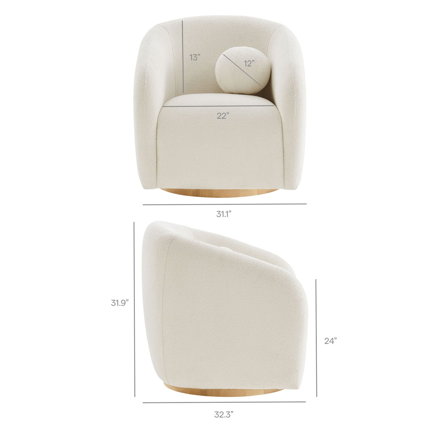 Holland Swivel Chenille Fabric Armchair by Modway EEI-7740
