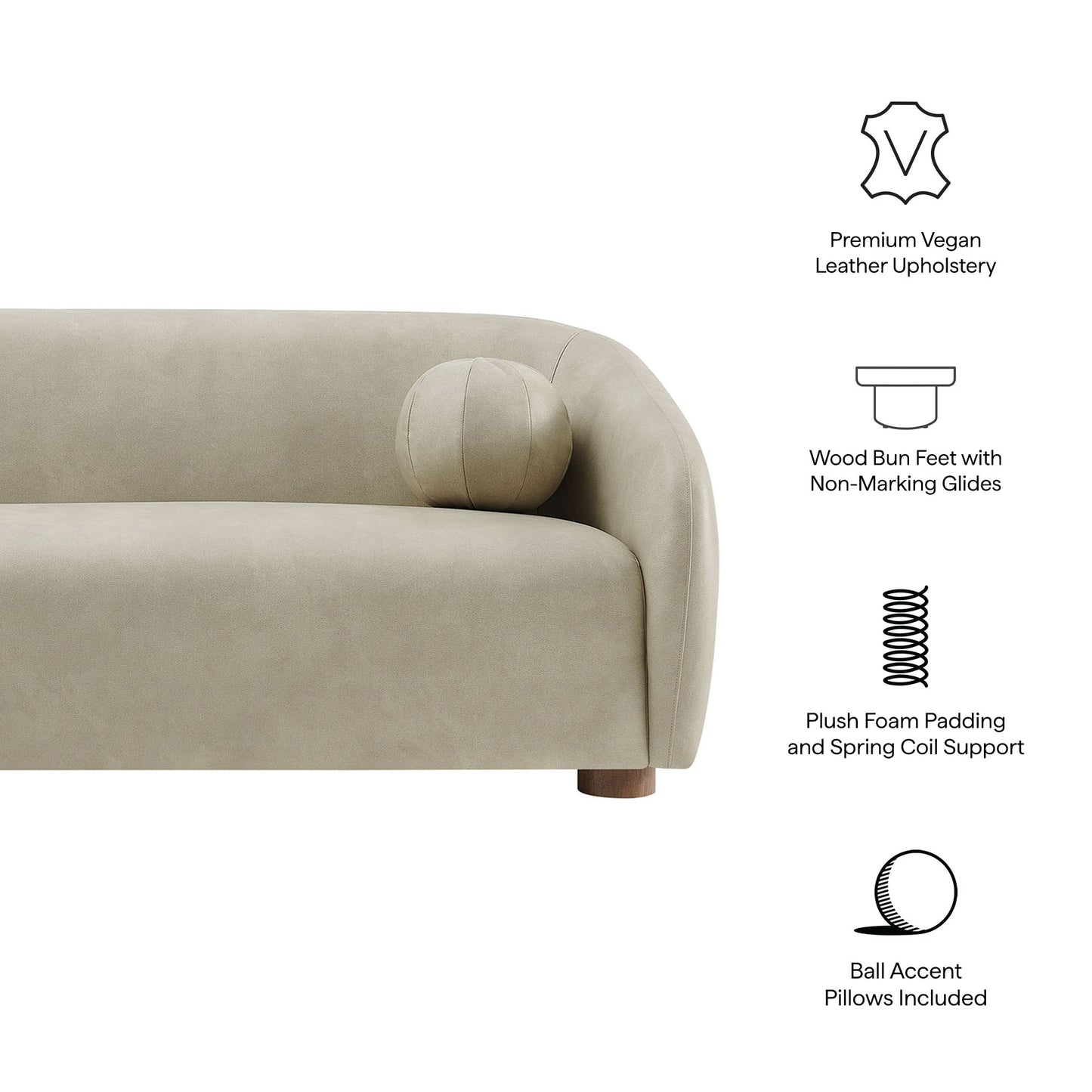 Holland 85" Vegan Leather Sofa by Modway EEI-7742
