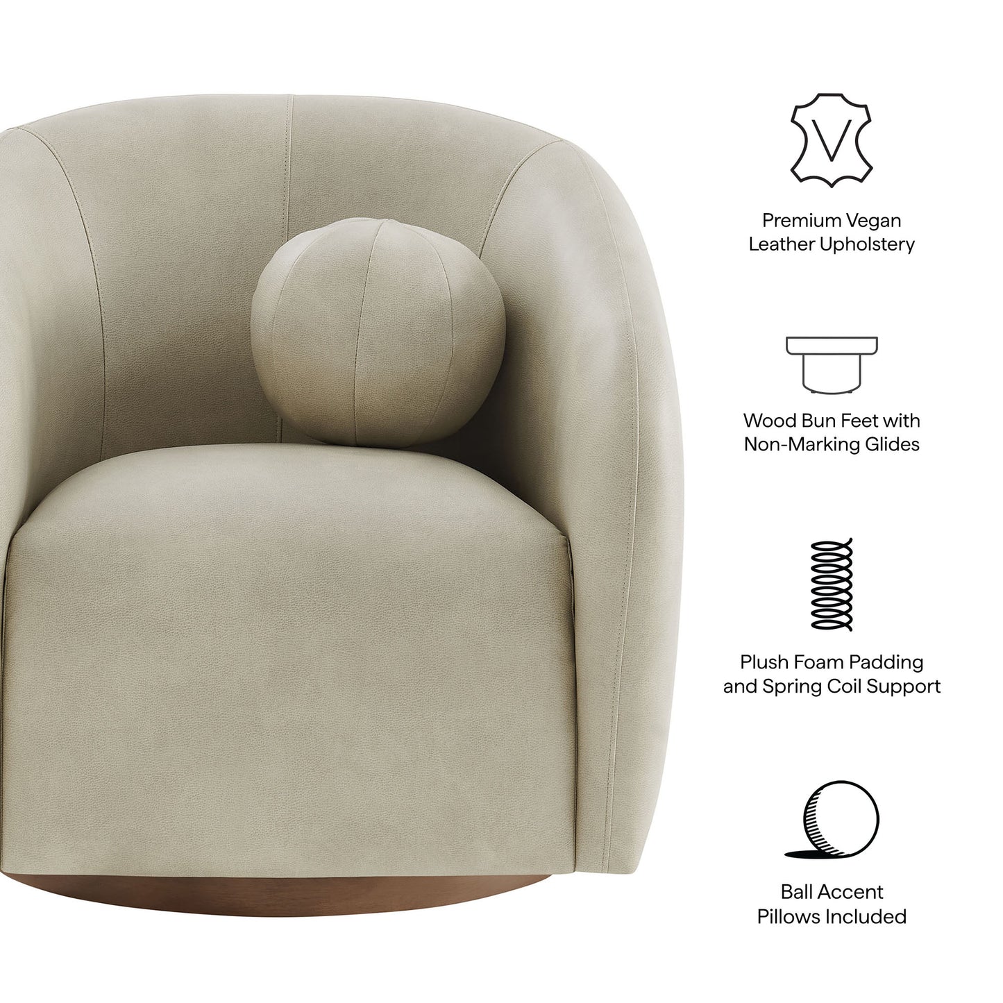 Holland Swivel Vegan Leather Armchair by Modway EEI-7743