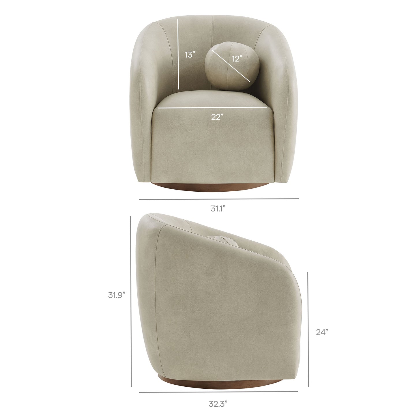 Holland Swivel Vegan Leather Armchair by Modway EEI-7743