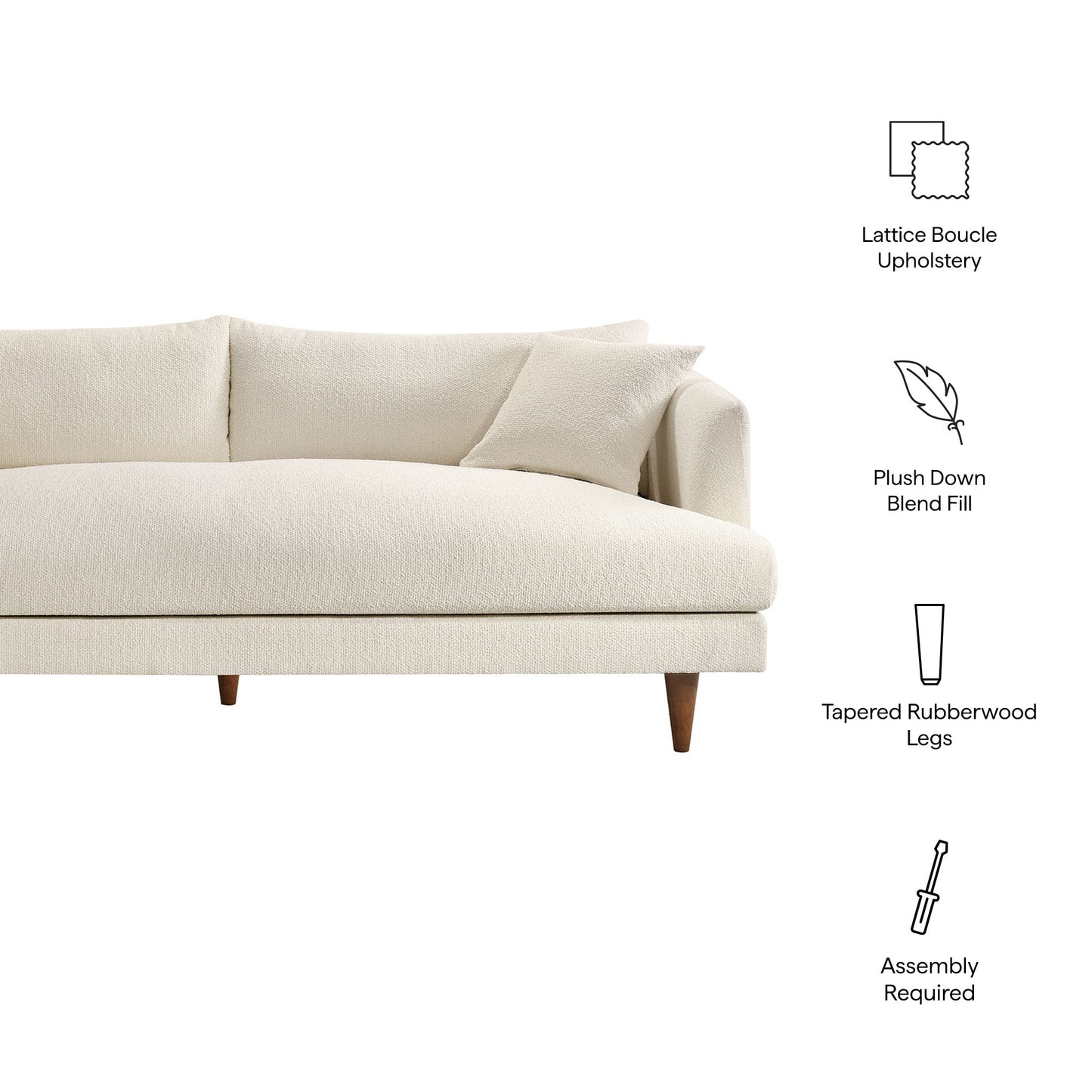 Zoya Down Filled Overstuffed Boucle Sofa by Modway EEI-7748