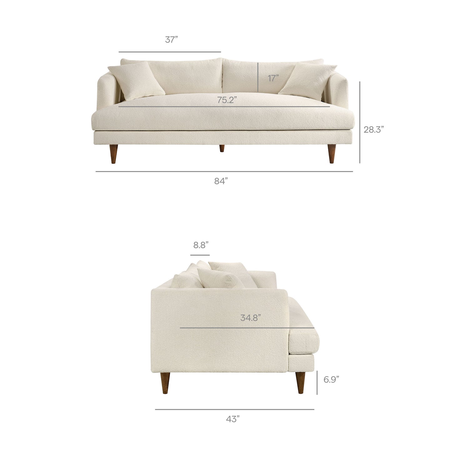 Zoya Down Filled Overstuffed Boucle Sofa by Modway EEI-7748