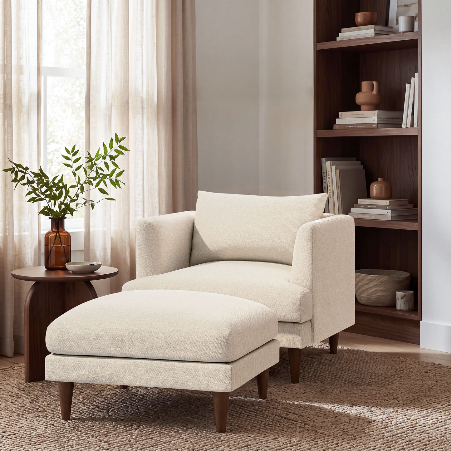 Zoya Down Filled Overstuffed Boucle Ottoman by Modway EEI-7754