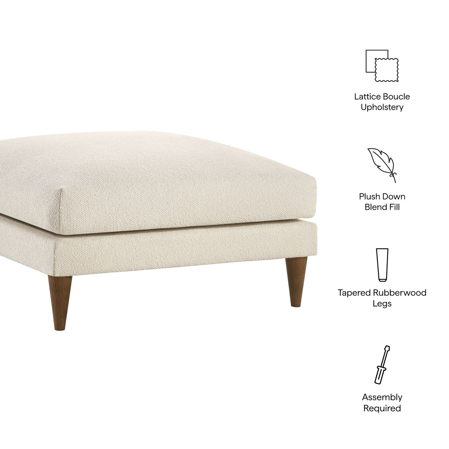 Zoya Down Filled Overstuffed Boucle Ottoman by Modway EEI-7754