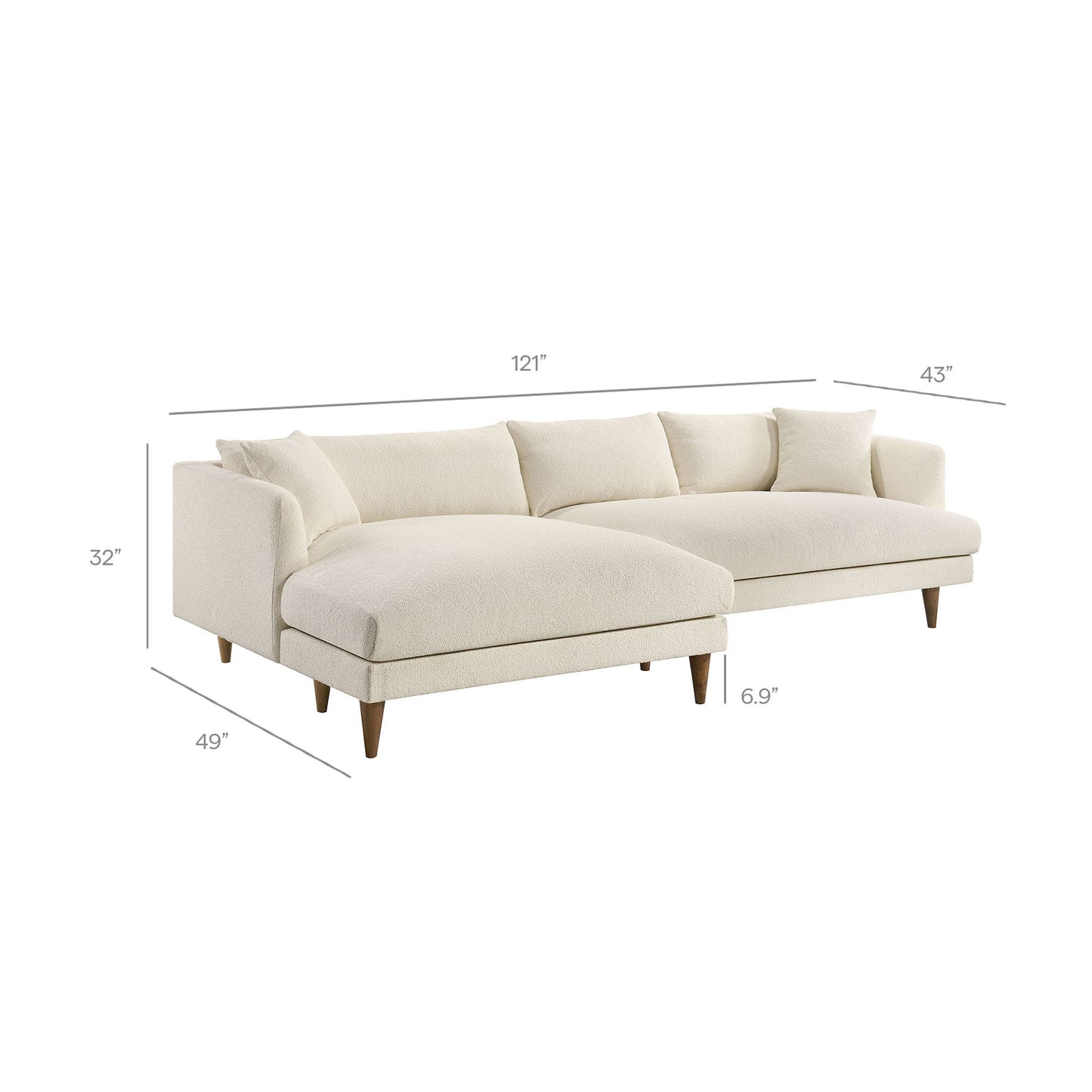 Zoya Left-Facing Down Filled Overstuffed Boucle Sectional Sofa by Modway EEI-7755