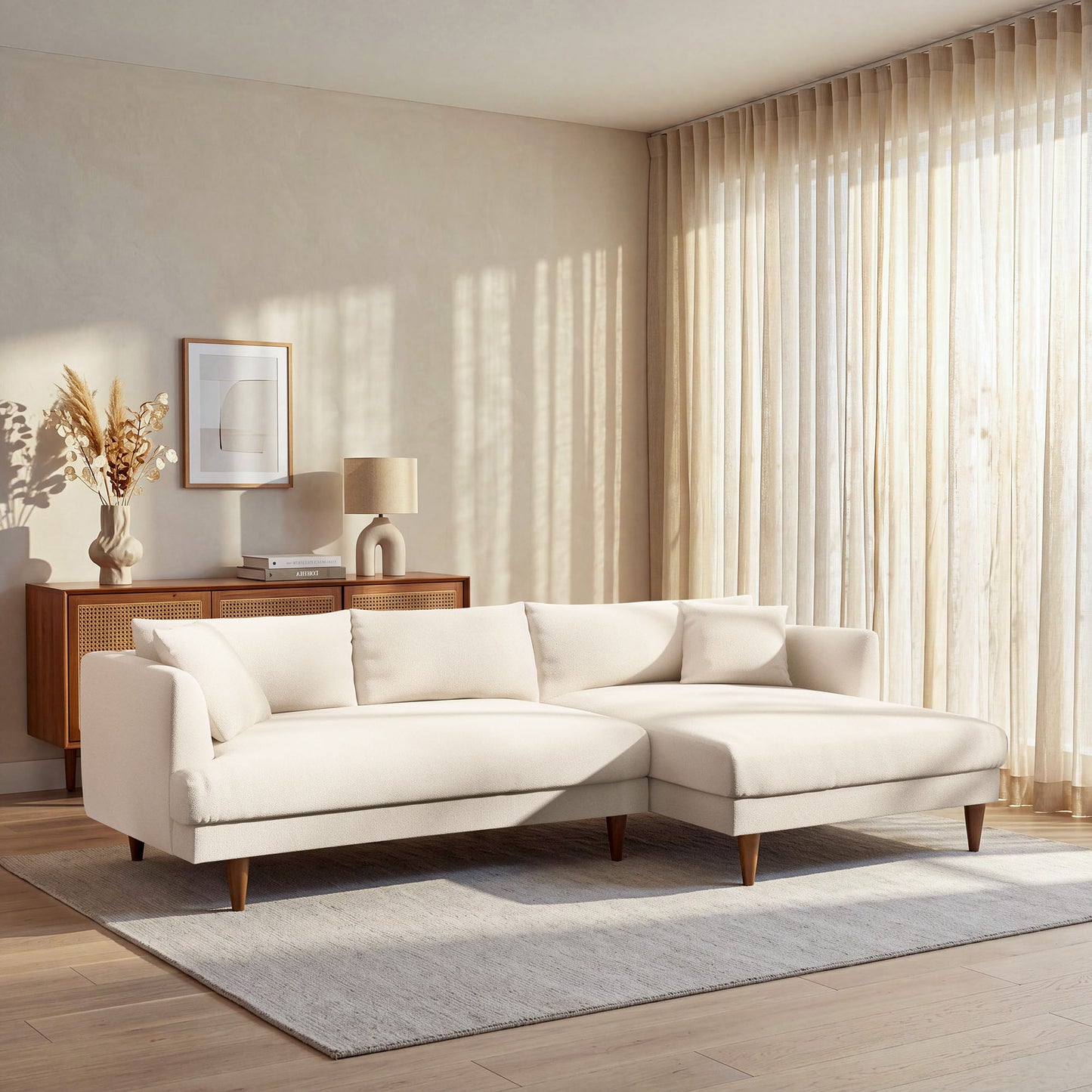 Zoya Right-Facing Down Filled Overstuffed Boucle Sectional Sofa by Modway EEI-7756