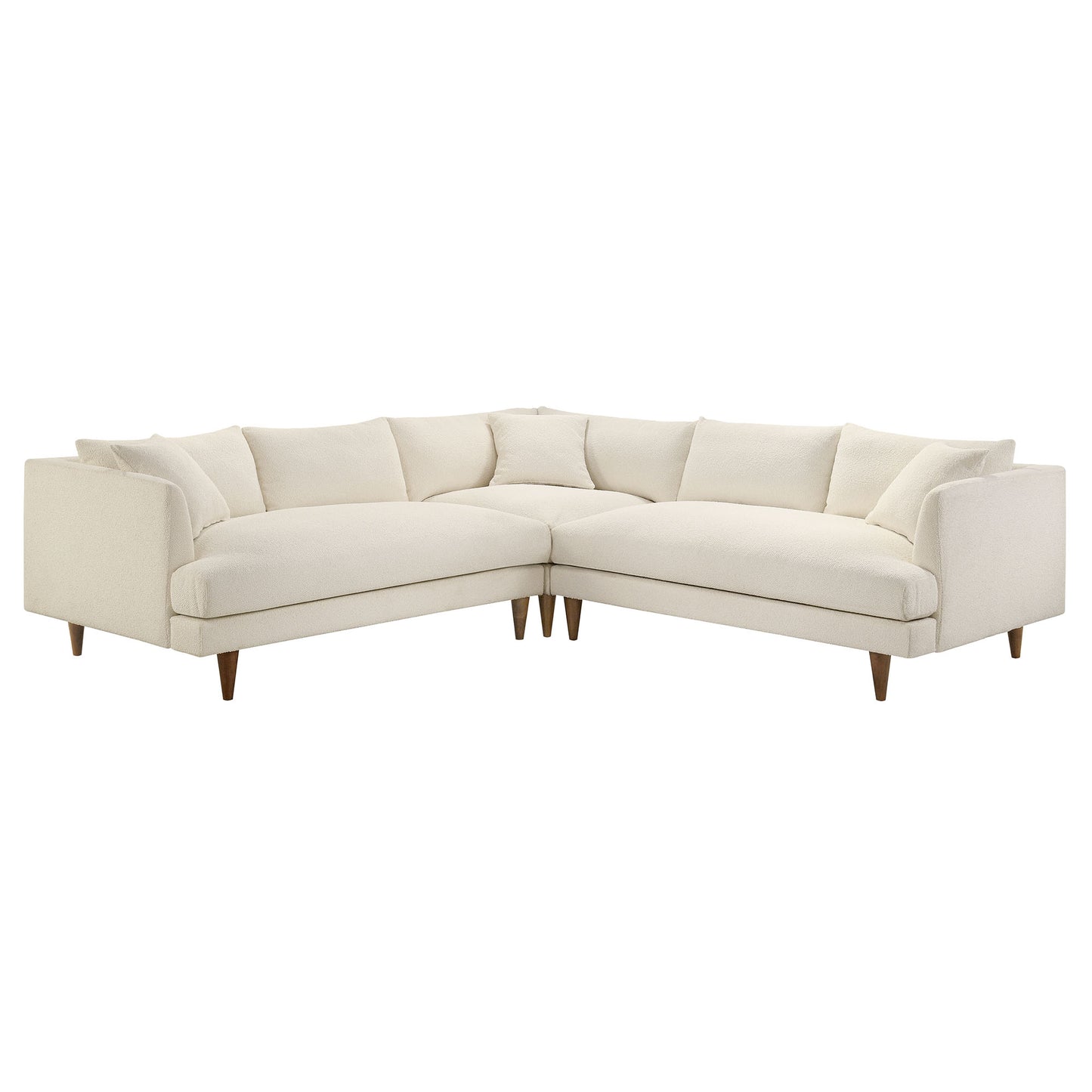 Zoya 3 Piece Down Filled Overstuffed Boucle Sectional Sofa by Modway EEI-7757