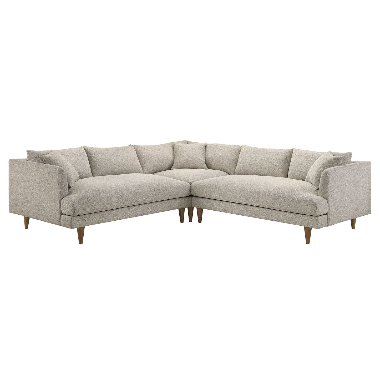 Zoya 3 Piece Down Filled Overstuffed Boucle Sectional Sofa by Modway EEI-7757