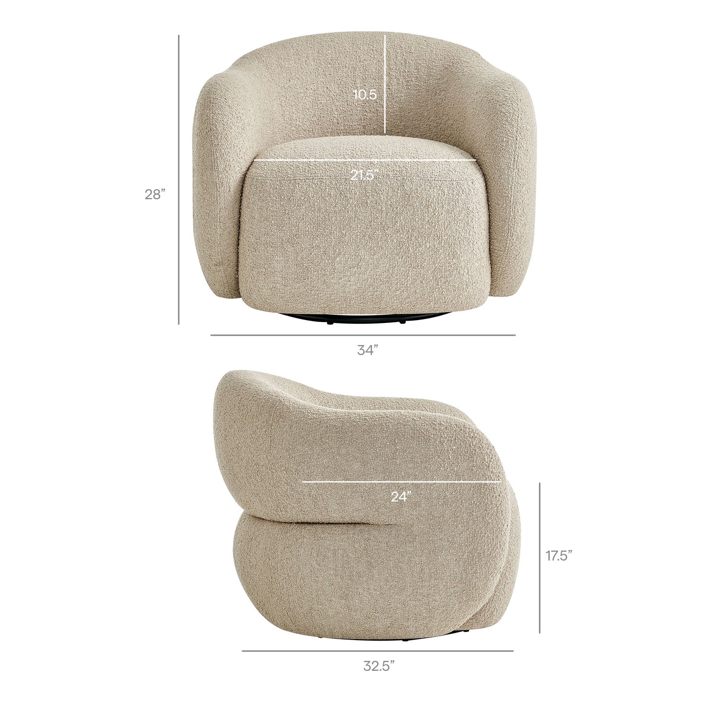 Selby Textured Woven Fabric Swivel Accent Chair by Modway EEI-7770