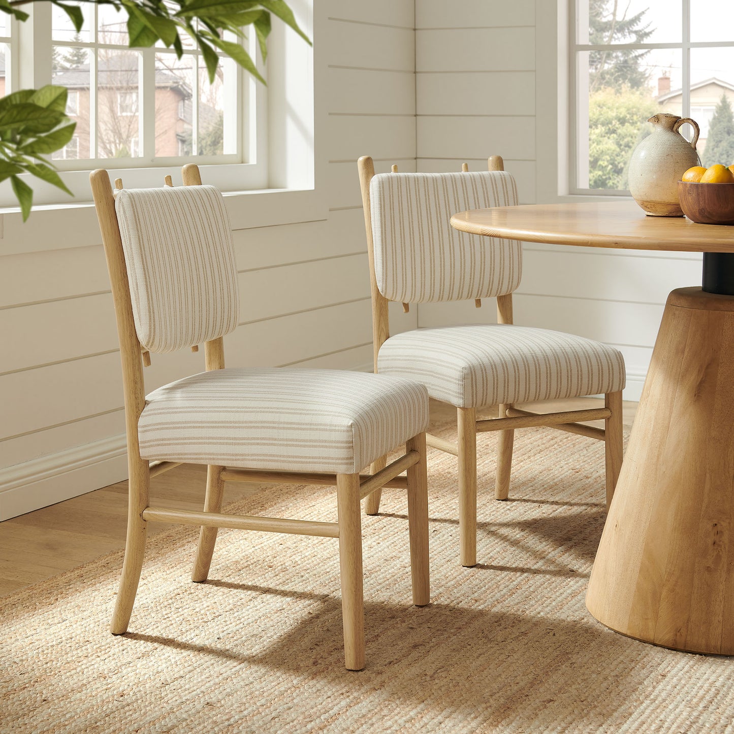 Mauden Striped Dining Side Chairs Set of 2 by Modway EEI-7777