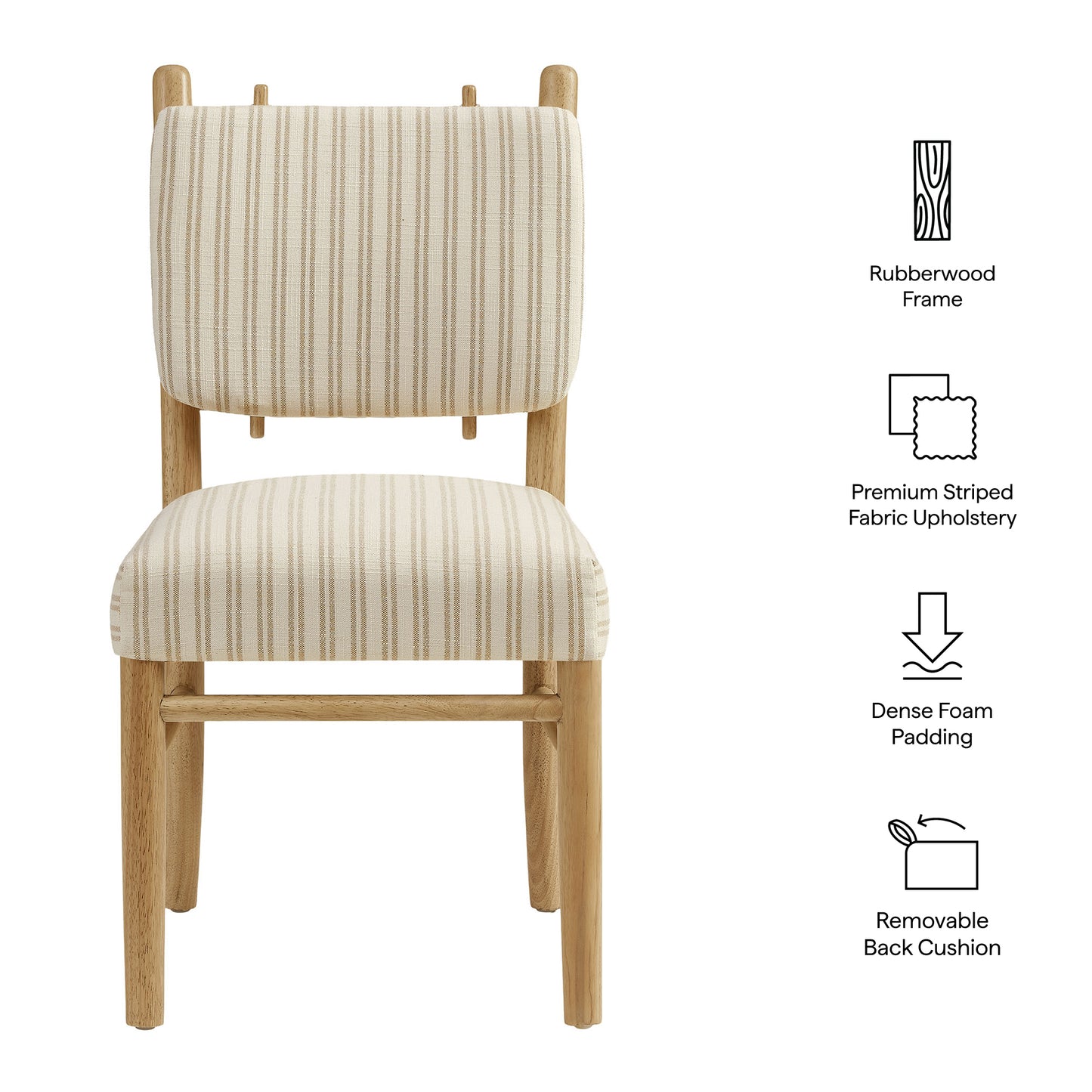 Mauden Striped Dining Side Chairs Set of 2 by Modway EEI-7777