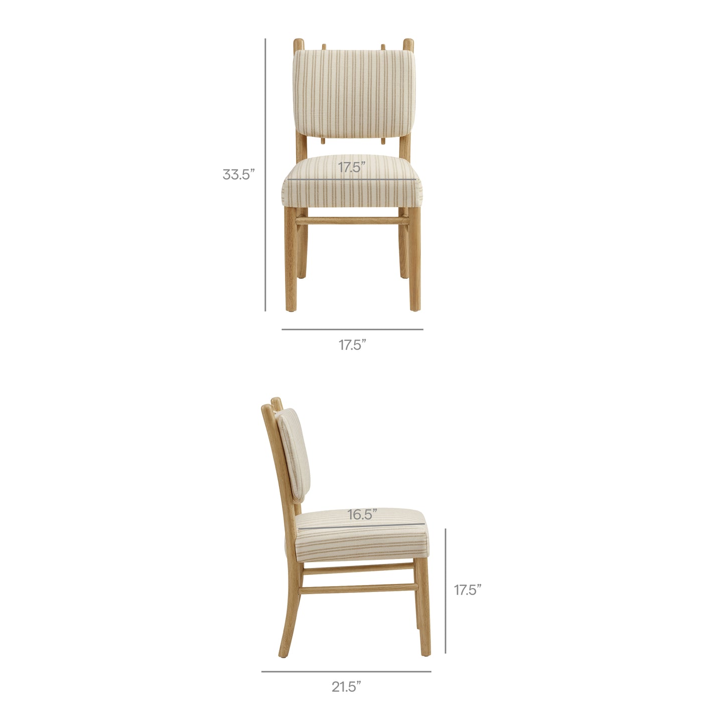 Mauden Striped Dining Side Chairs Set of 2 by Modway EEI-7777