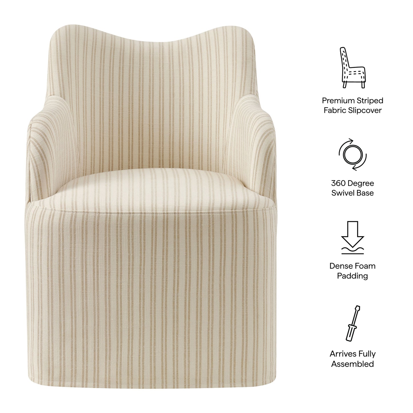 Cordelle Linen Blend Swivel Dining Chair by Modway EEI-7780