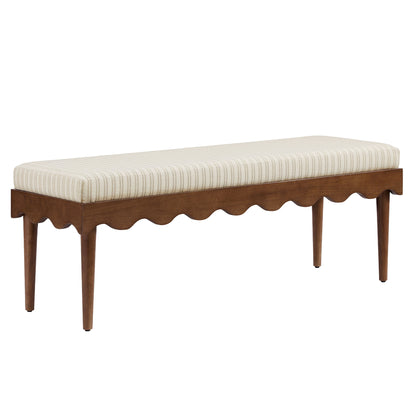 Mirette Scalloped Edge Striped Accent Bench by Modway EEI-7781