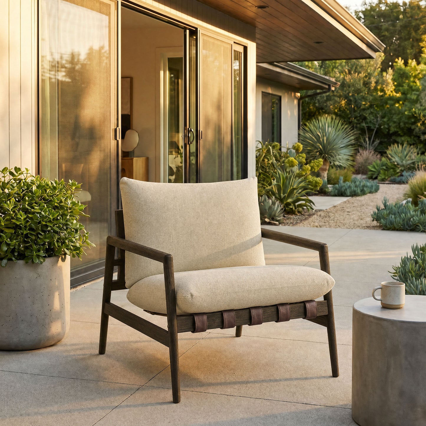 Nomi Outdoor Patio Teak Wood Sling Chair by Modway EEI-7785