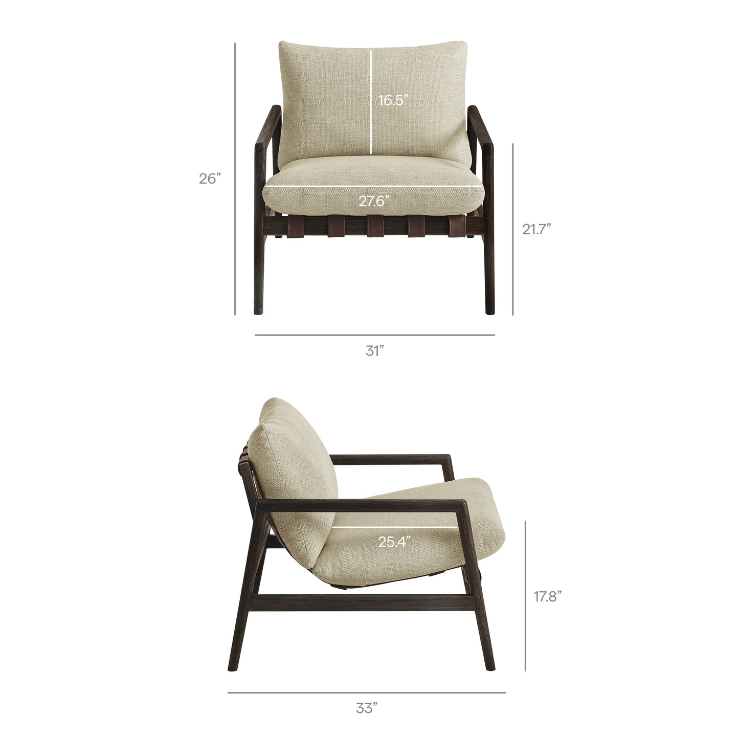 Nomi Outdoor Patio Teak Wood Sling Chair by Modway EEI-7785