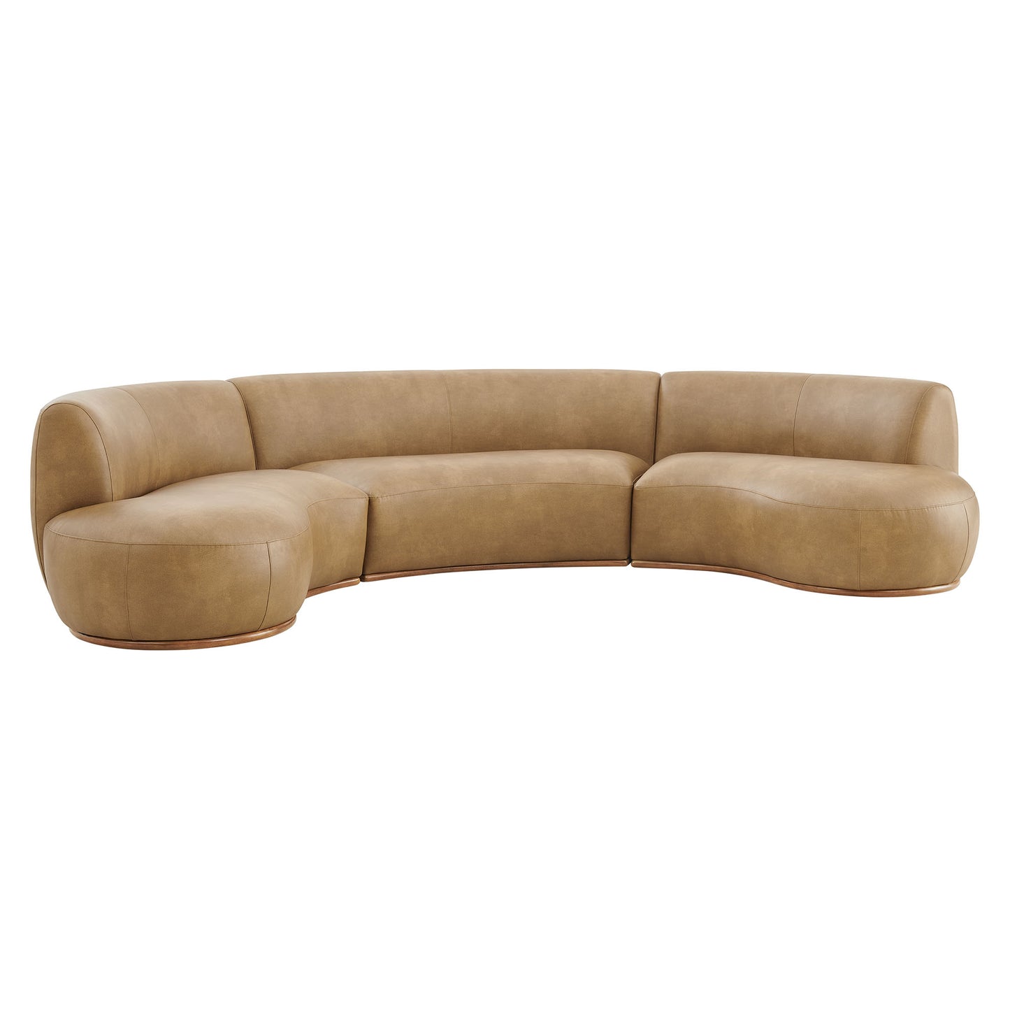 Rialta 3 Piece Curved Vegan Leather Sectional Sofa by Modway EEI-7788