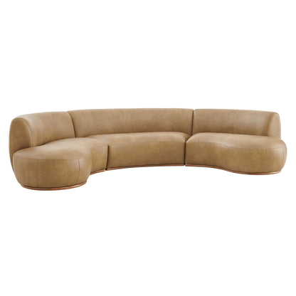 Rialta 3 Piece Curved Vegan Leather Sectional Sofa by Modway EEI-7788